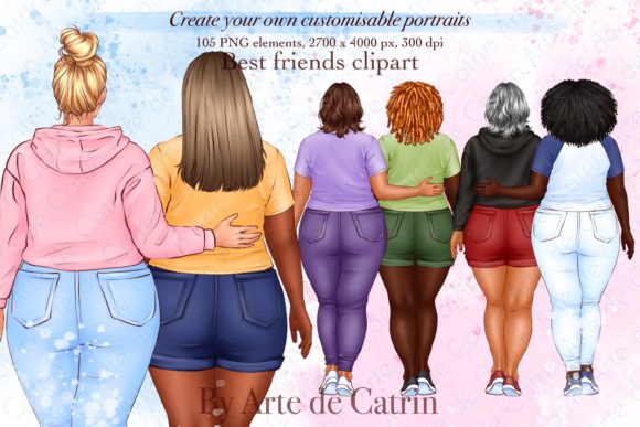 Celebrate All Friendships: Best Friends Clipart for Plus Size Women
