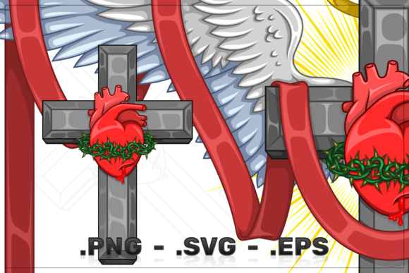 Christian Cross and Sacred Heart: Symbolism in Design