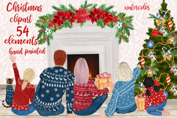 Christmas Family Clipart Sitting Family: A Designer's Cozy Toolkit
