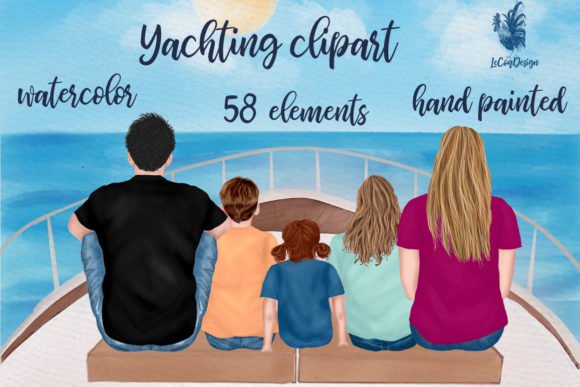 Family Clipart Vacation Clipart Yacht: Elevate Your Designs