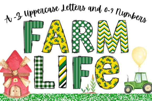 Farm Life Alphabet Doodle Letter 6 Sets: A Charming Typeface for Authentic Projects