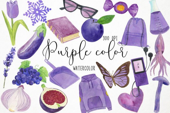 Infusing Projects with Soft Elegance: The Versatility of Watercolor Purple Clipart