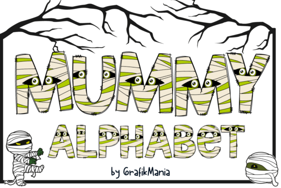 Mummy Alphabet Doodle Clipart: A Playful Design Asset