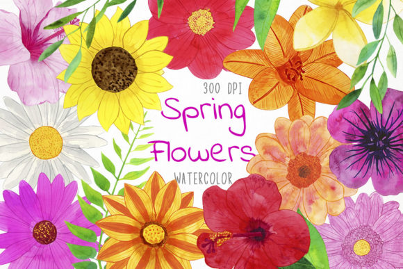 Spring Watercolor Flowers Clipart: Your Go-To Design Asset