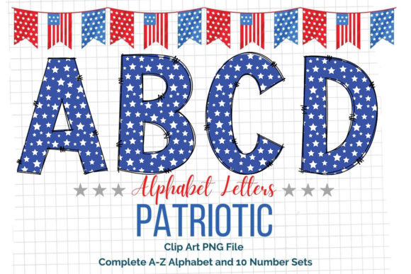 Star American Flag Doodle Alphabet Font: A Creative Asset for Bold Projects