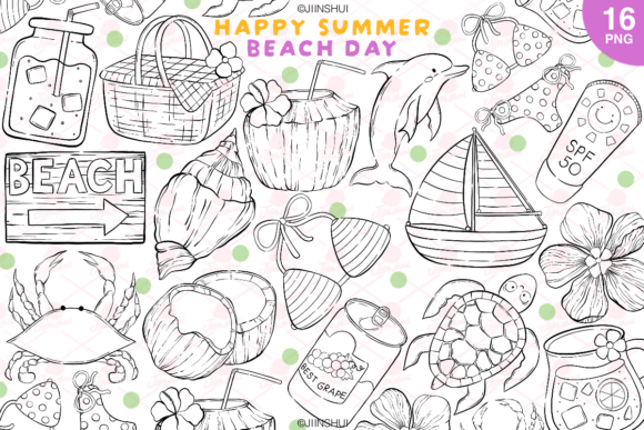 Summer Sea Beach Digital Stamp: A Designer's Guide to This Hand-Drawn Asset