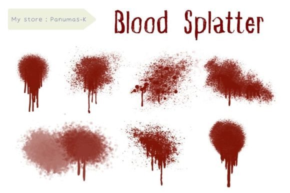 Watercolor Brush Strokes, Blood Splash: Dynamic Design Assets